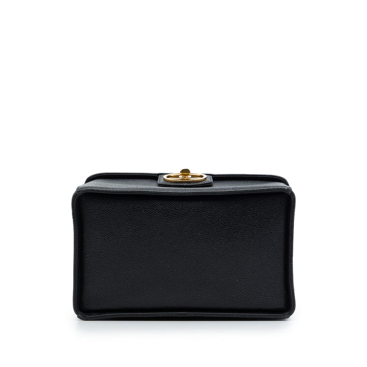 CC Vanity Boîte Étui Cuir caviar Noir
