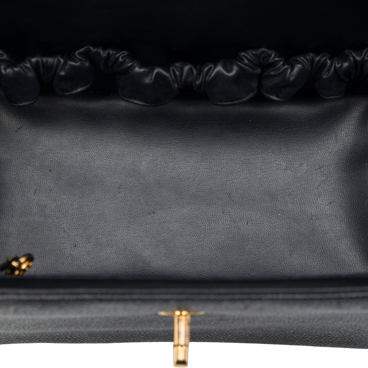 CC Vanity Boîte Étui Cuir caviar Noir