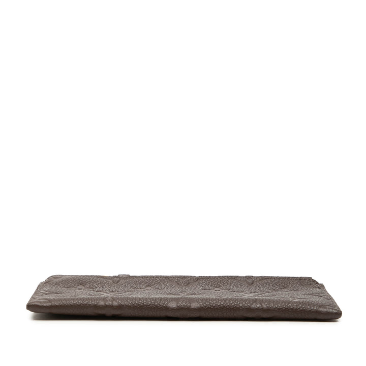 Louis Vuitton Pochette Felicie Zippé Insert Monogram Empreinte Marron – vue 3 – GABY PARIS