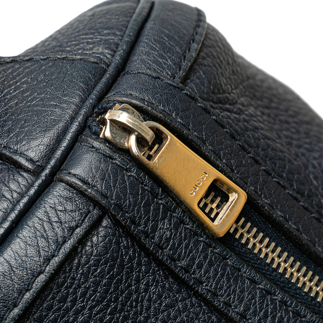 Calfskin Web Joy Boston Bag Blue - Gaby Paris