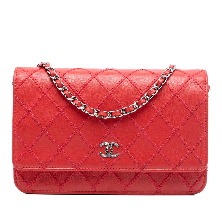 Chanel CC Cuir d’agneau Wild Stitch Wallet on Chain