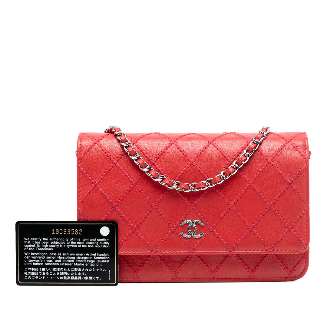 Chanel CC Cuir d’agneau Wild Stitch Wallet on Chain