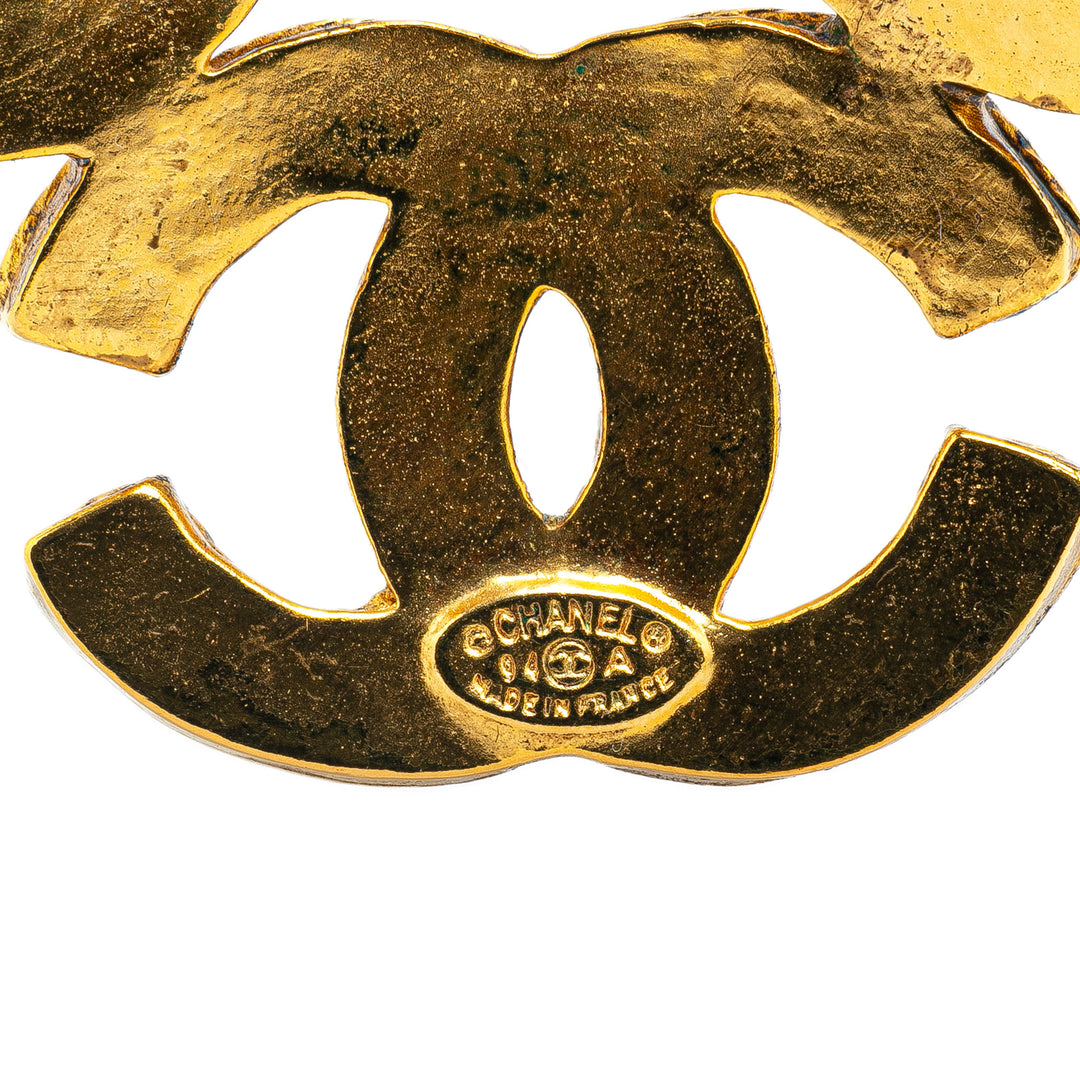 Chanel Gold Plated Triple CC Brooch Gold - GABY PARIS