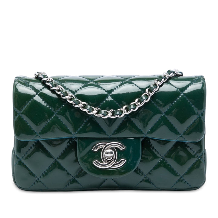 Chanel Extra Mini Rectangular Classic Cuir verni Simple rabat