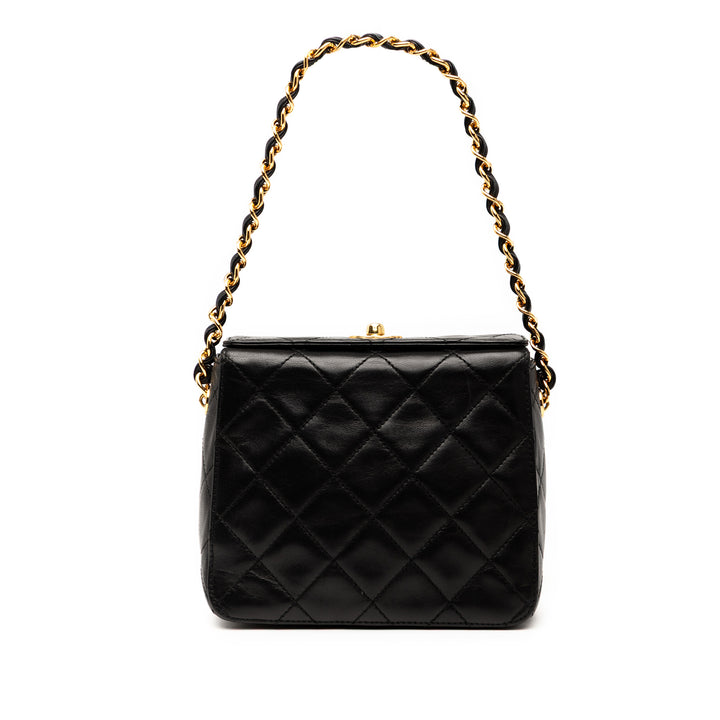 Chanel CC Quilted Cuir d’agneau Turnlock Sac à main Noir
