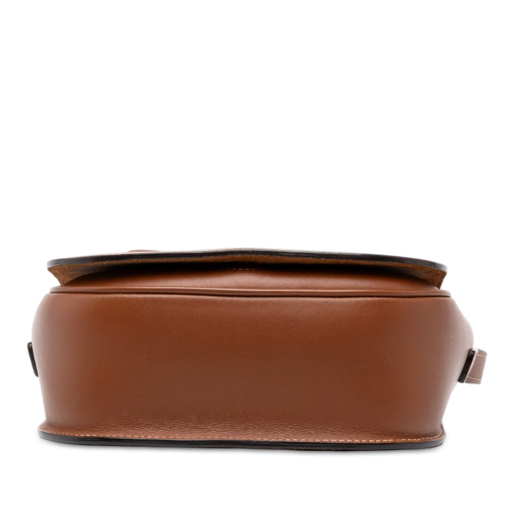 Celine Triomphe Folco Sac Moyen Cuir de veau Marron – vue 3 – GABY PARIS