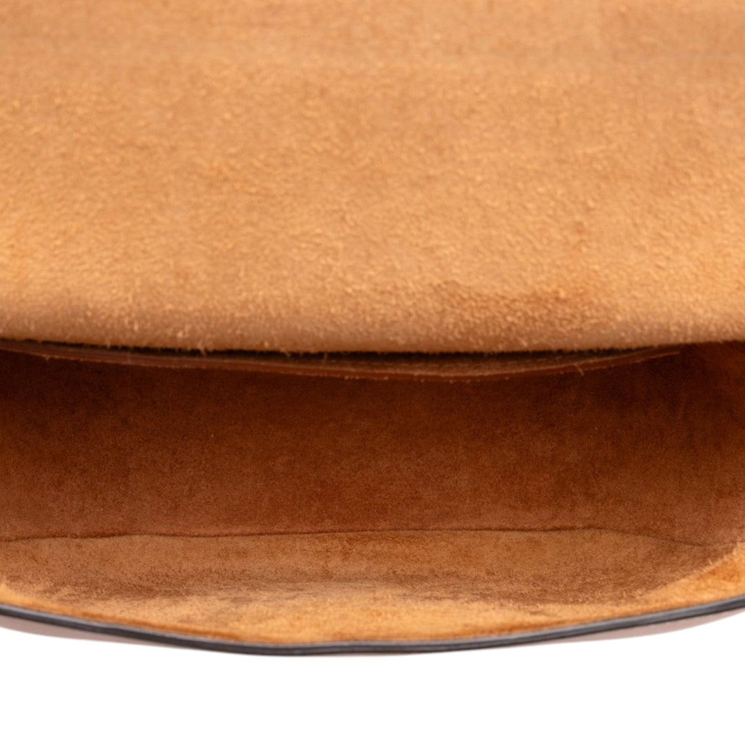 Celine Triomphe Folco Sac Moyen Cuir de veau Marron – vue 4 – GABY PARIS