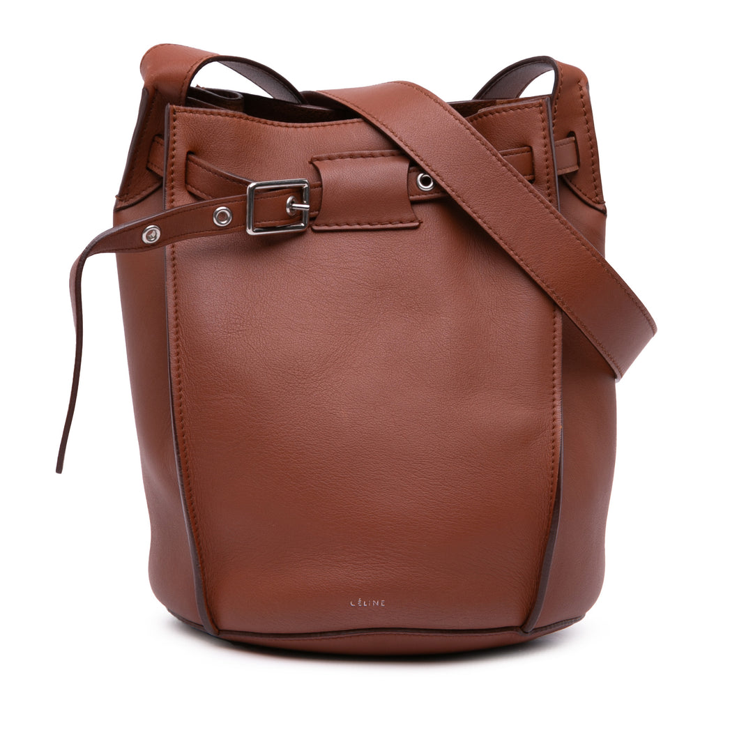 Leather Big Bag Bucket Brown - Gaby Paris