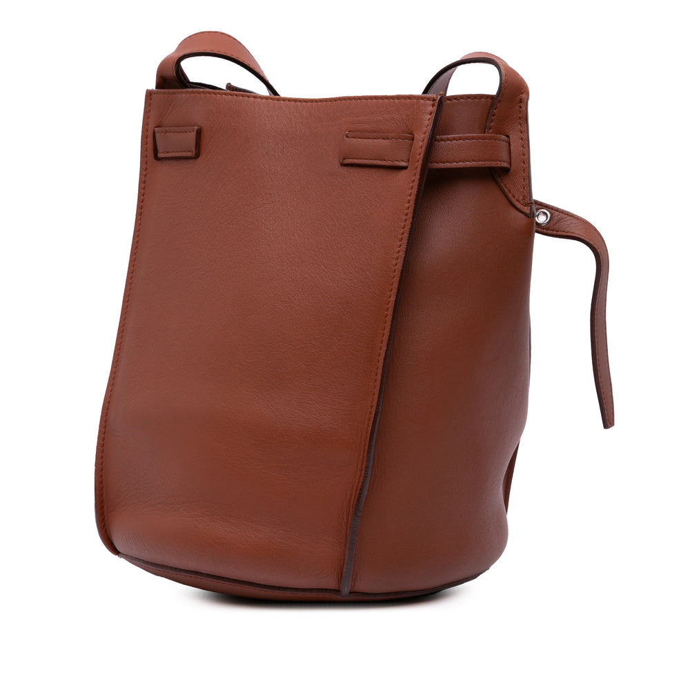Leather Big Bag Bucket Brown - Gaby Paris