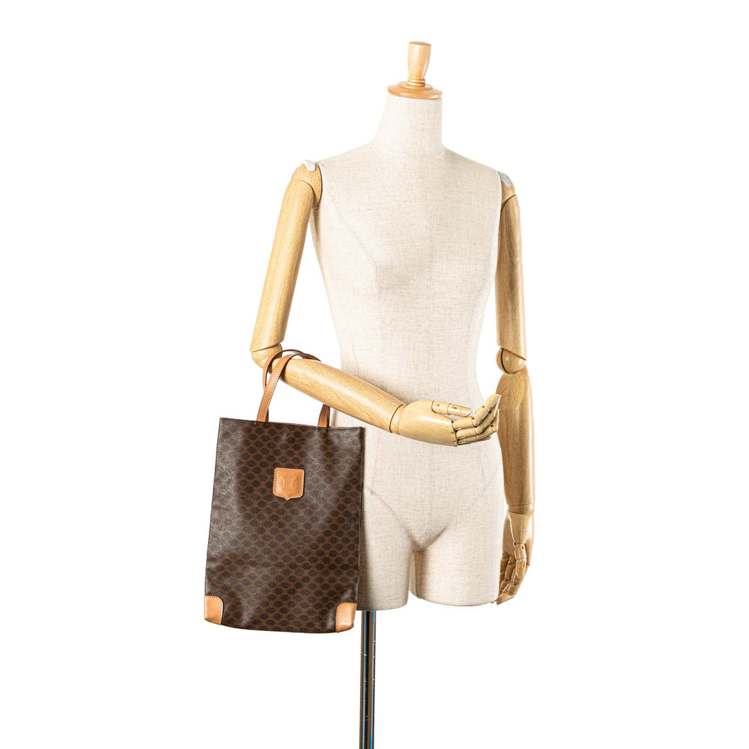 Macadam Coated Canvas Tote Brown - Gaby Paris