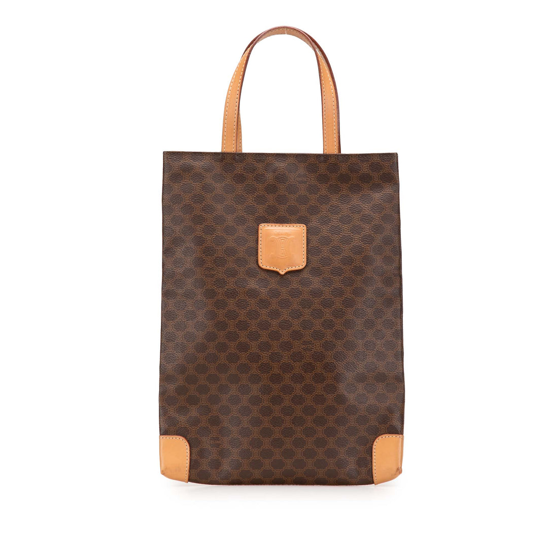 Macadam Coated Canvas Tote Brown - Gaby Paris