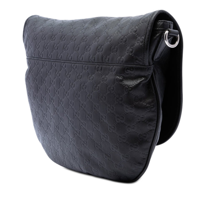 Guccissima à rabat Sac Messenger Noir