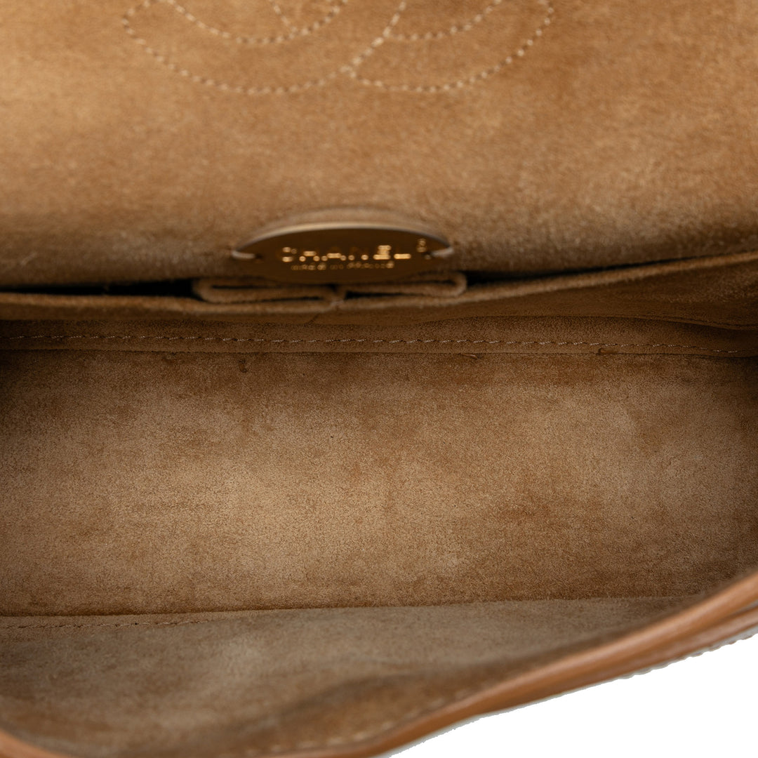 Chanel Medium Classic Cuir de veau Wild Stitch Double rabat Marron – GABY PARIS Authentique