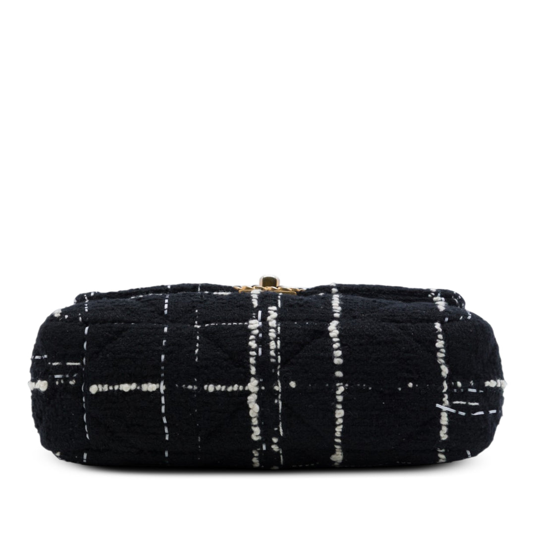 Chanel Sac à main 19 à rabat Tweed Moyen Noir – vue 3 – GABY PARIS