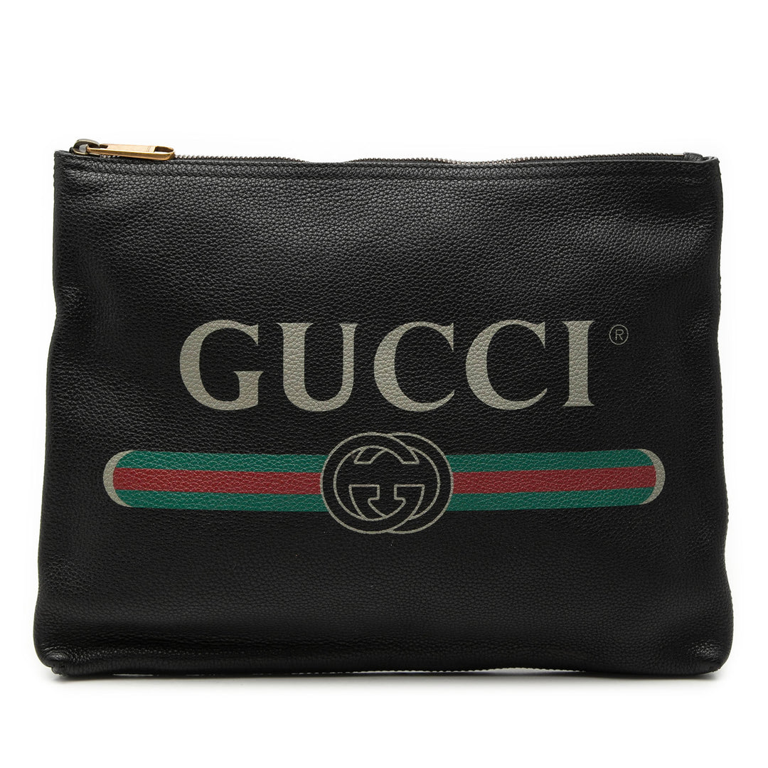 Gucci Medium Cuir de veau Logo Portfolio Pochette