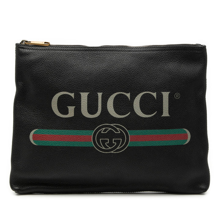 Gucci Medium Cuir de veau Logo Portfolio Pochette