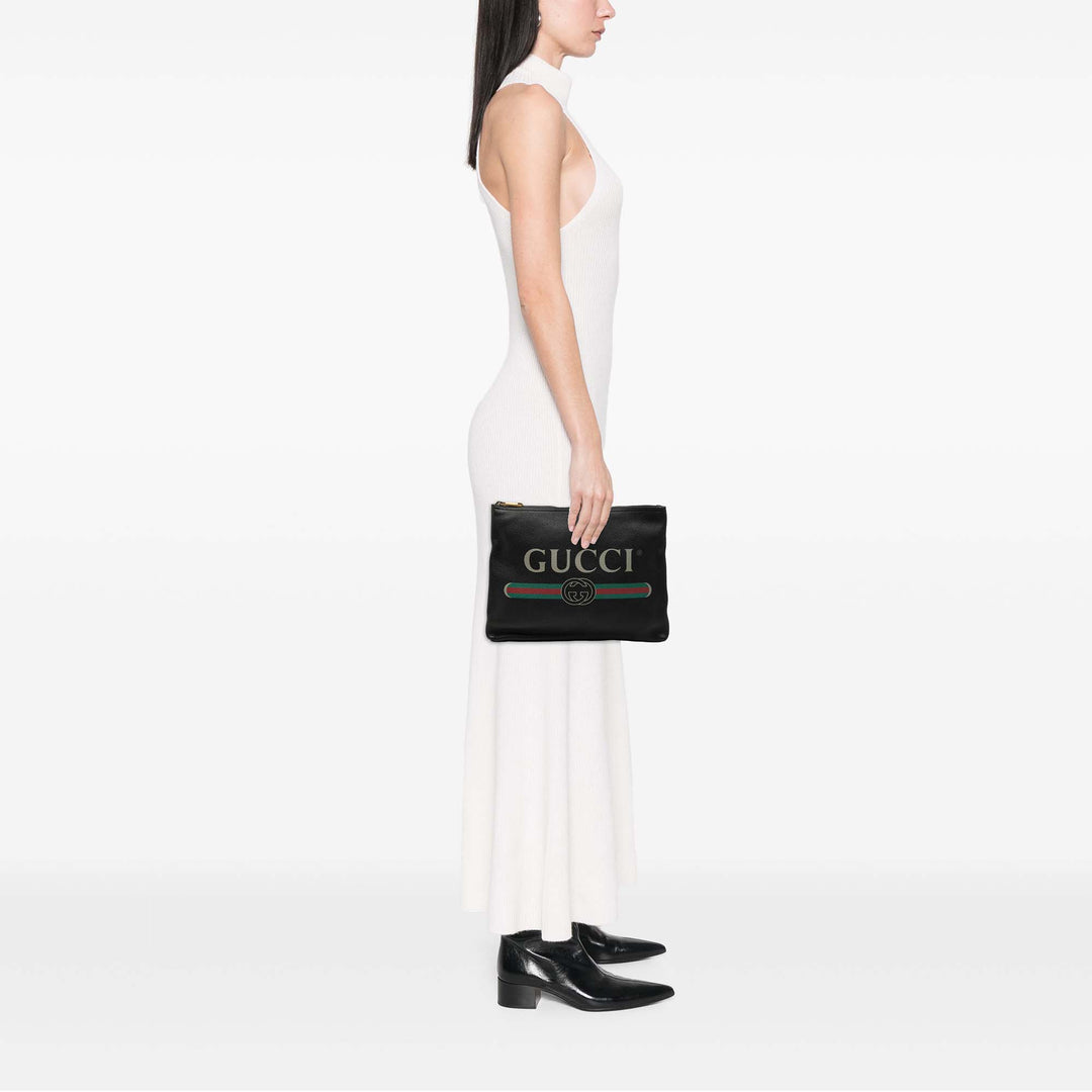 Gucci Medium Cuir de veau Logo Portfolio Pochette