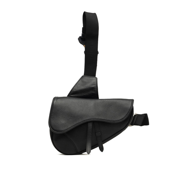 grainé Saddle Sac Cuir de veau grainé Noir