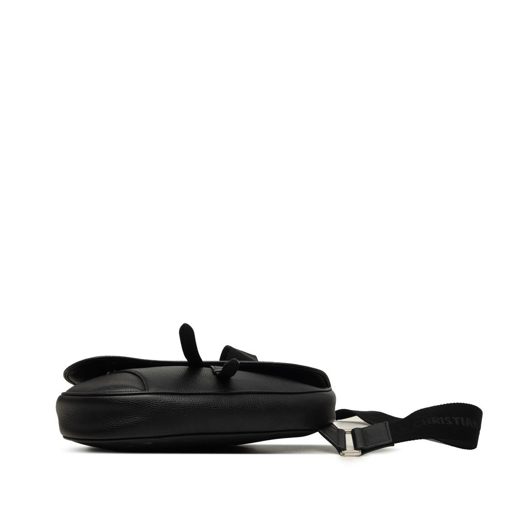grainé Saddle Sac Cuir de veau grainé Noir