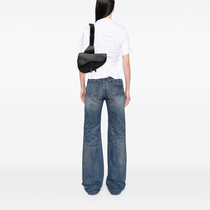 grainé Saddle Sac Cuir de veau grainé Noir