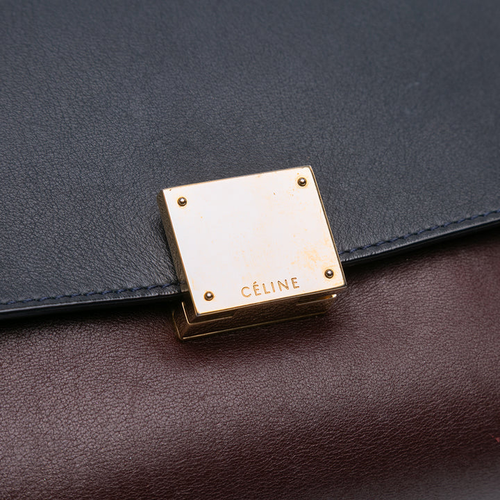 Celine Medium Tricolor Cuir Trapeze Sac cartable Rouge – GABY PARIS Authentique