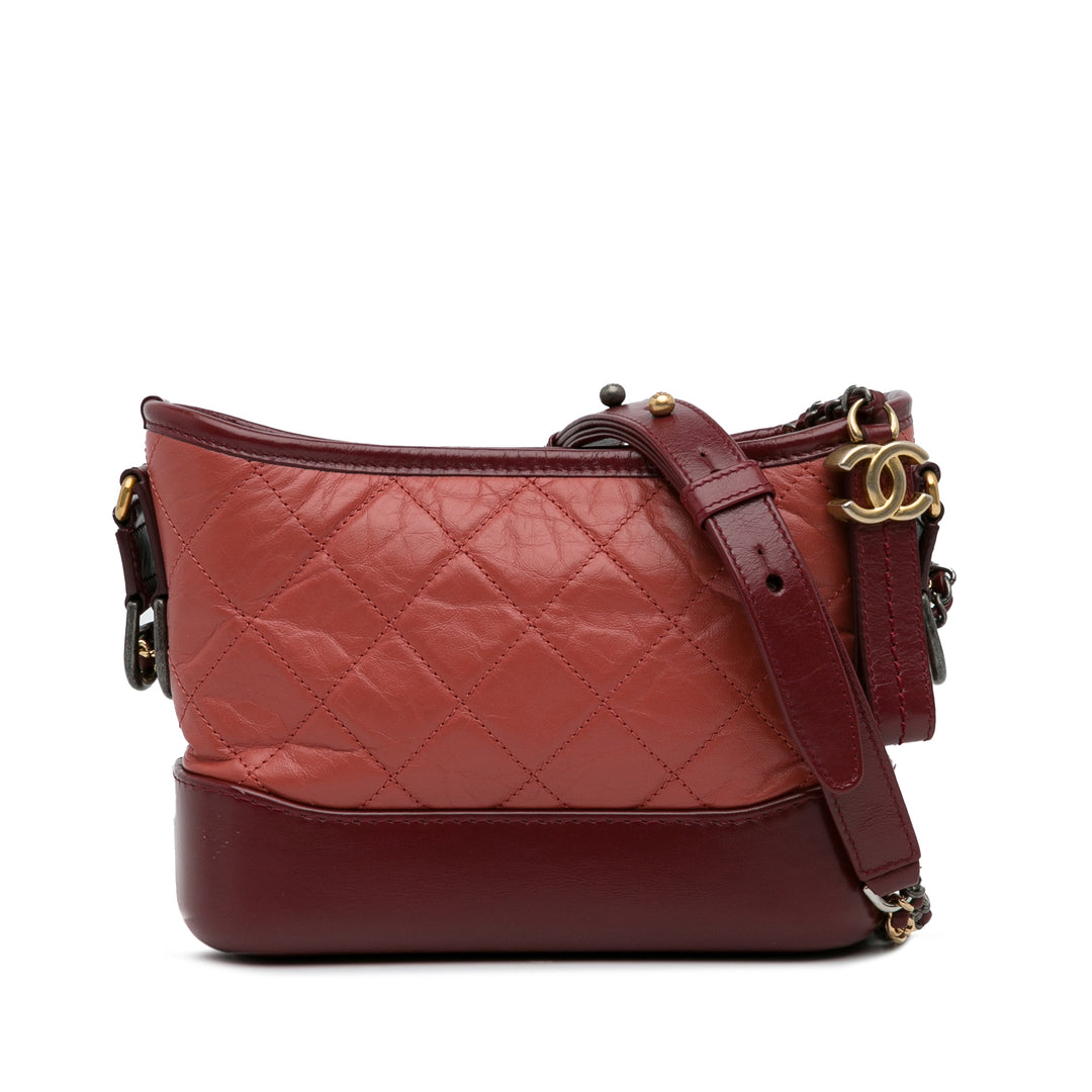 Small Chevron Lambskin Gabrielle Crossbody Red - Gaby Paris
