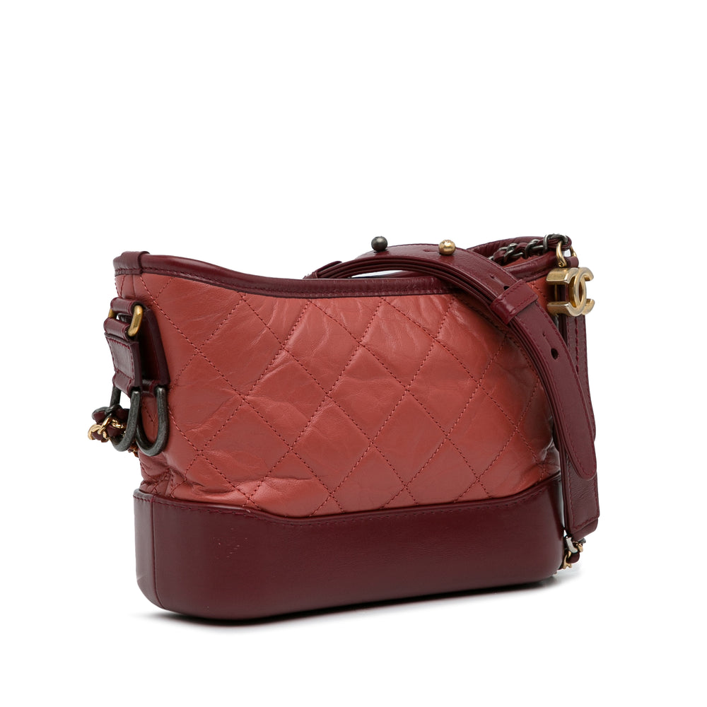 Small Chevron Lambskin Gabrielle Crossbody Red - Gaby Paris