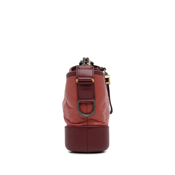 Small Chevron Lambskin Gabrielle Crossbody Red - Gaby Paris