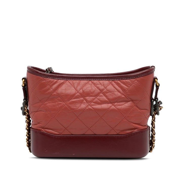 Small Chevron Lambskin Gabrielle Crossbody Red - Gaby Paris