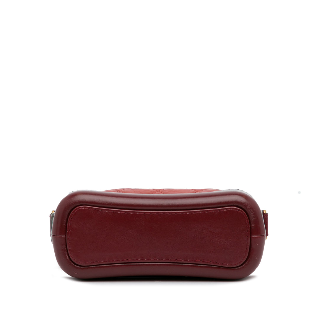Small Chevron Lambskin Gabrielle Crossbody Red - Gaby Paris