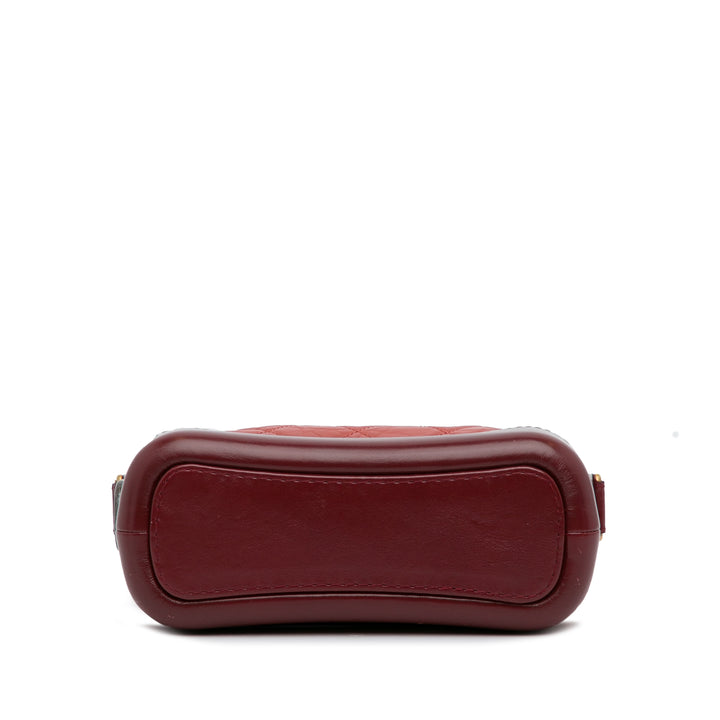 Small Chevron Lambskin Gabrielle Crossbody Red - Gaby Paris