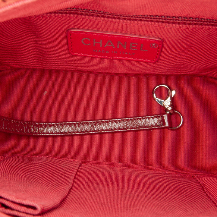 Small Chevron Lambskin Gabrielle Crossbody Red - Gaby Paris