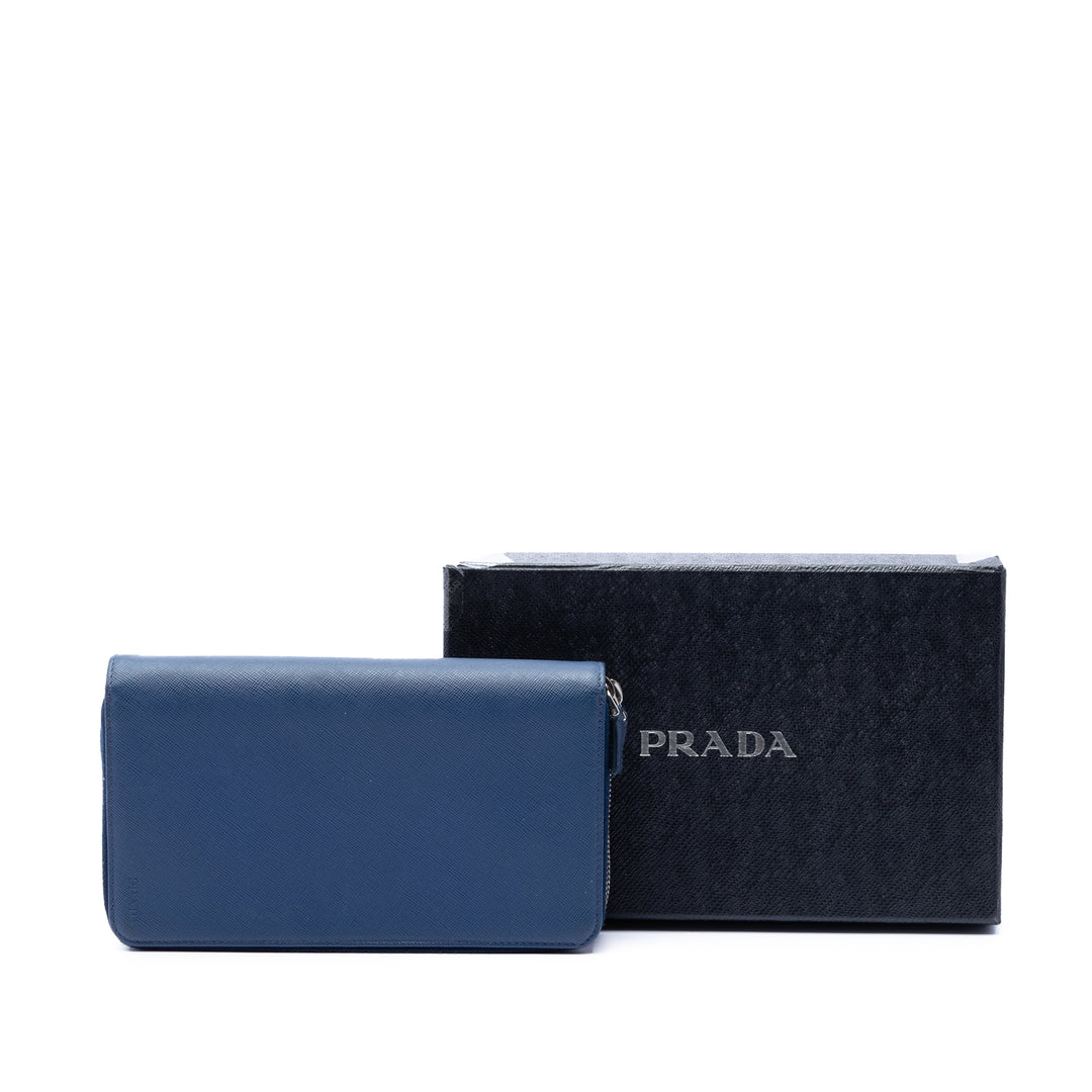 Prada Saffiano Double Zip Portefeuille long