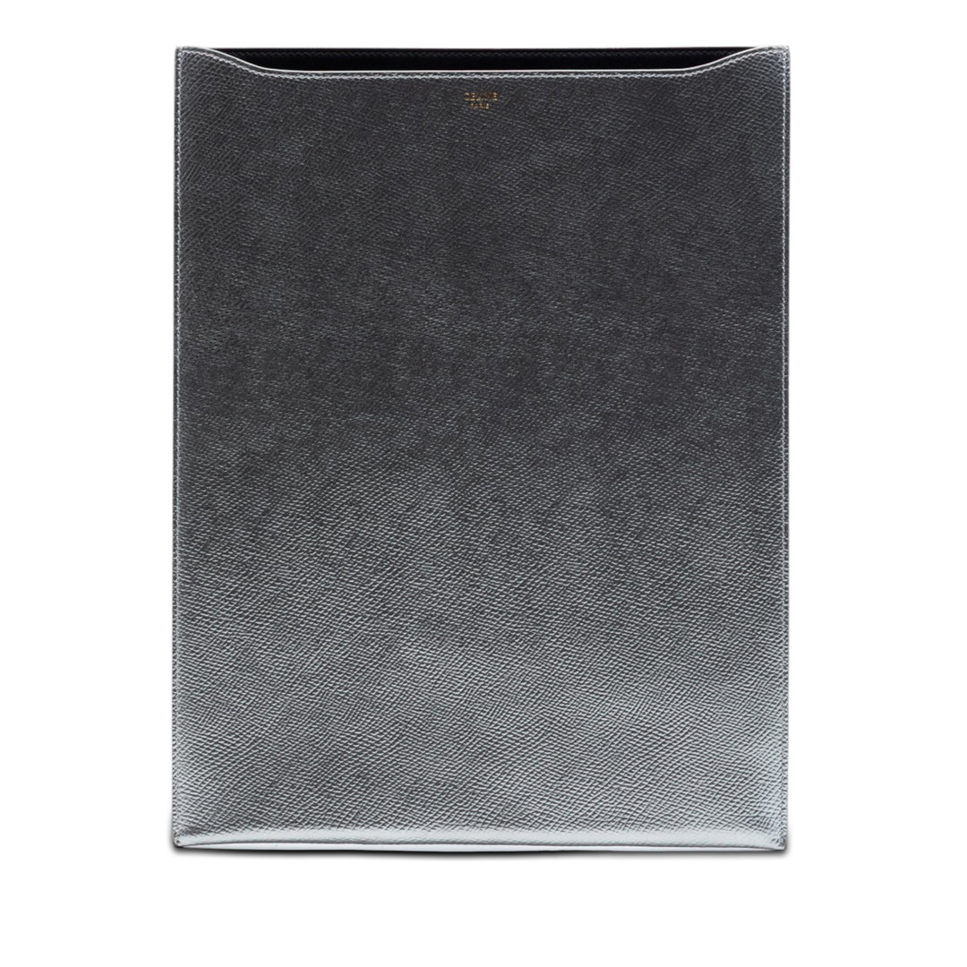 Métallisé grainé Tablet Sleeve Cuir de veau grainé Argenté