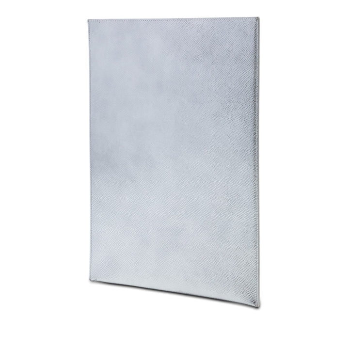 Métallisé grainé Tablet Sleeve Cuir de veau grainé Argenté