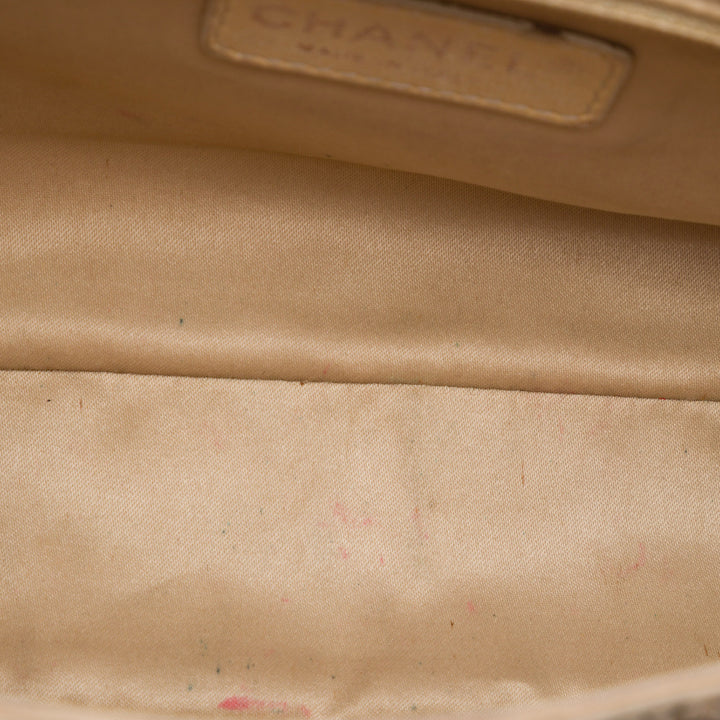Chanel CC Matelassé Sequins Orné à rabat Satin