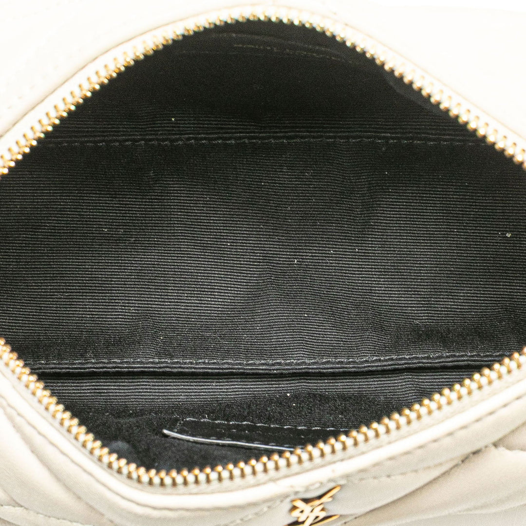Saint Laurent Mini Quilted Lambskin Sade Tube Bag White - GABY PARIS