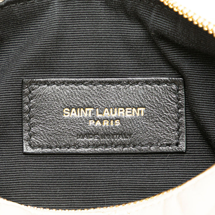 Saint Laurent Mini Quilted Lambskin Sade Tube Bag White - GABY PARIS