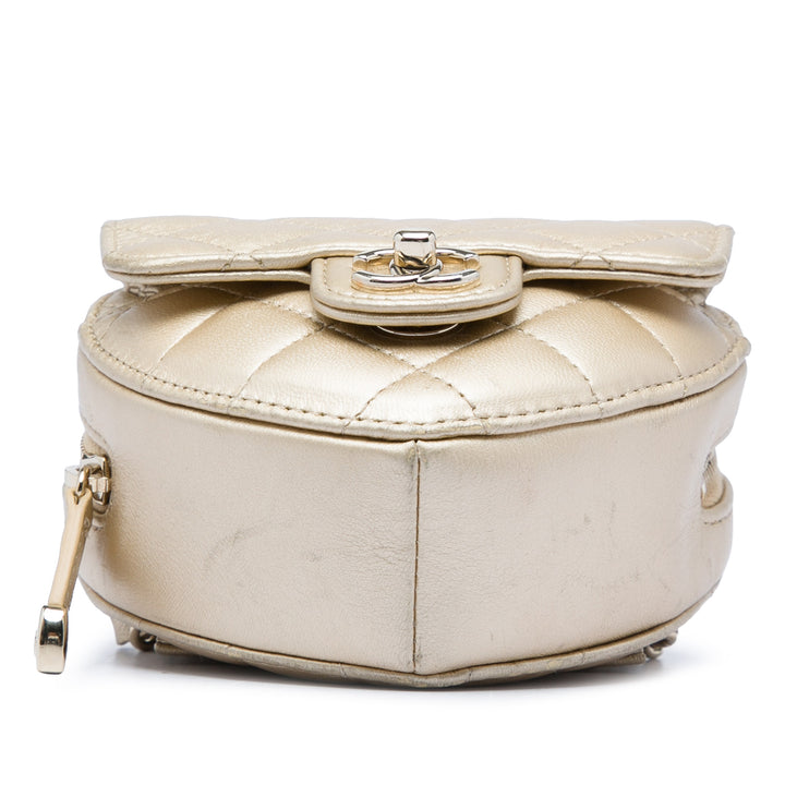 Chanel Métallisé CC in Love Heart Sac ceinture Mini Cuir d'agneau