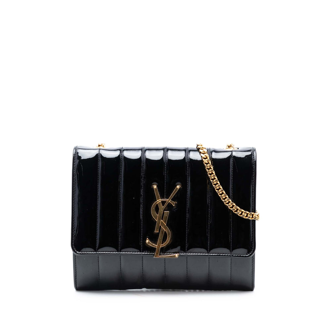 Saint Laurent Medium Cuir verni Vicky Sac porté croisé