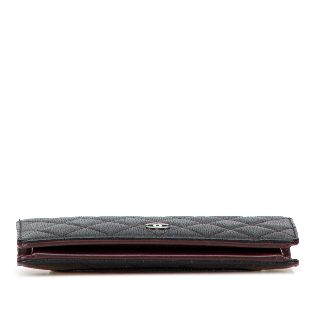CC Quilted Caviar Long Wallet Black - Gaby Paris