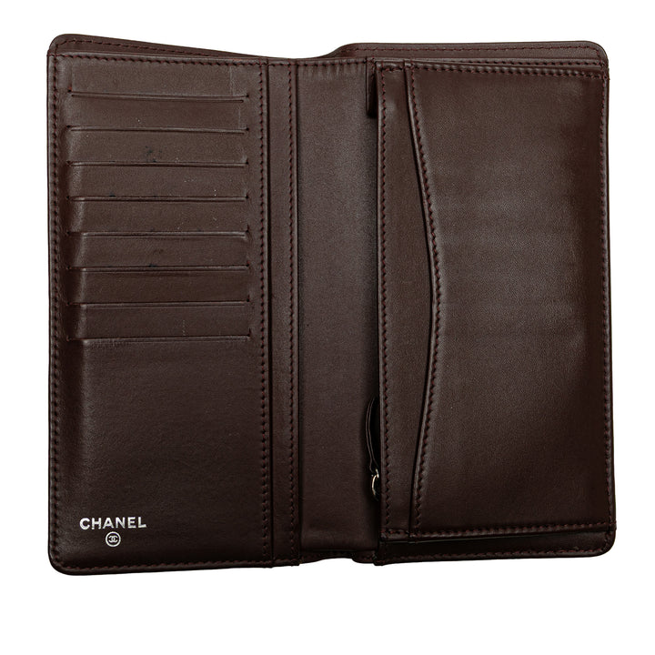 CC Quilted Caviar Long Wallet Black - Gaby Paris