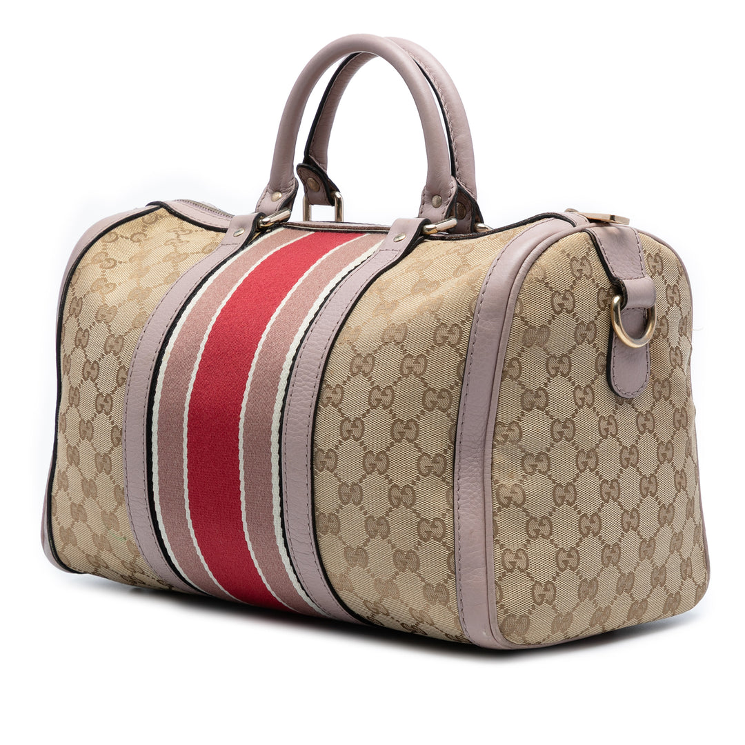 Gucci Medium GG Toile Web Joy Boston Bag