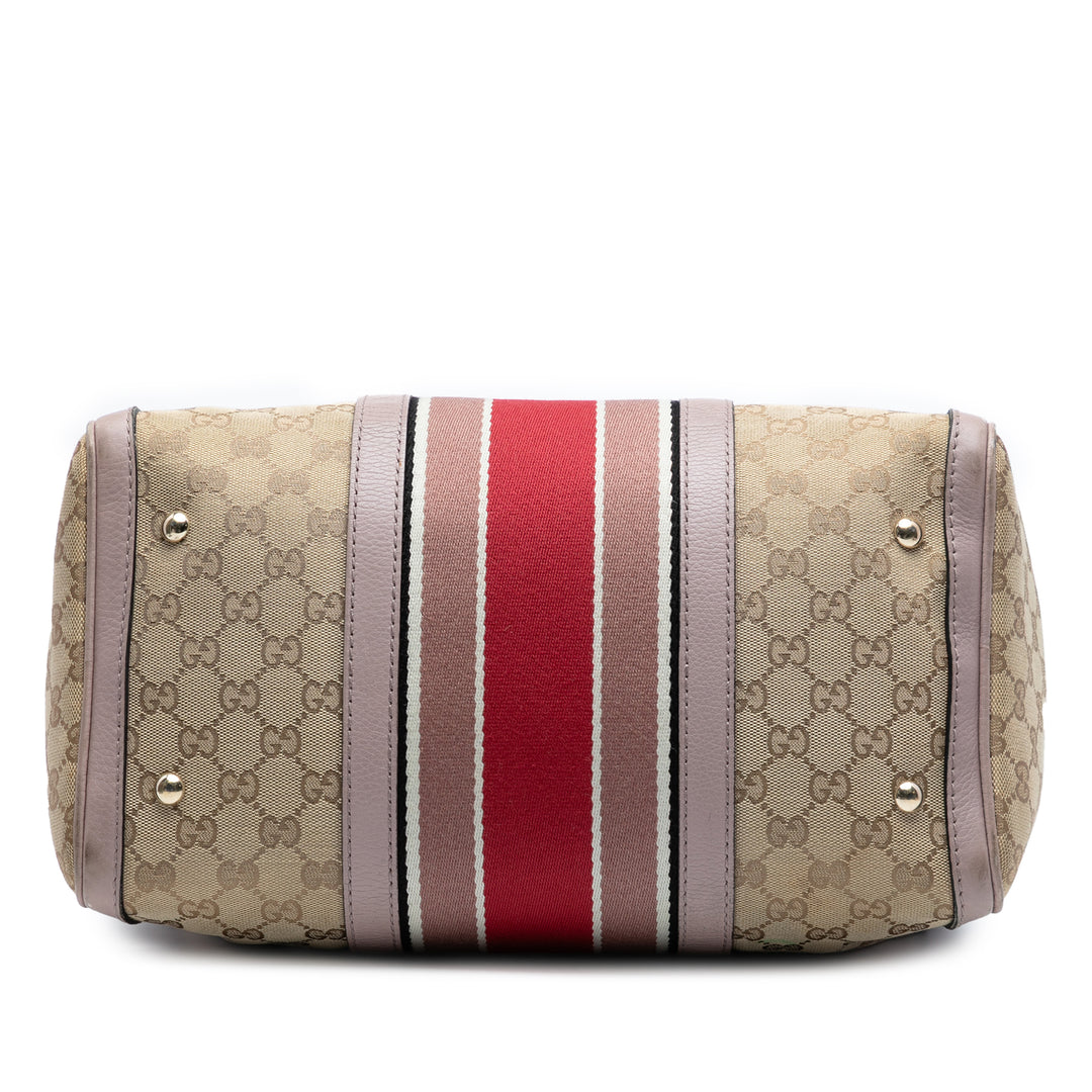 Gucci Medium GG Toile Web Joy Boston Bag