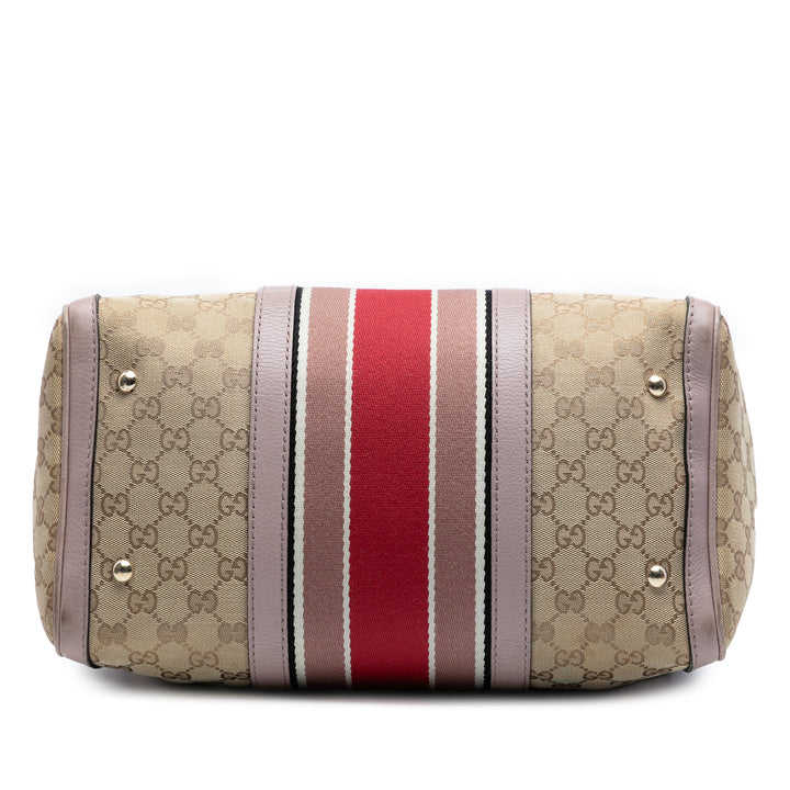 Gucci Medium GG Toile Web Joy Boston Bag