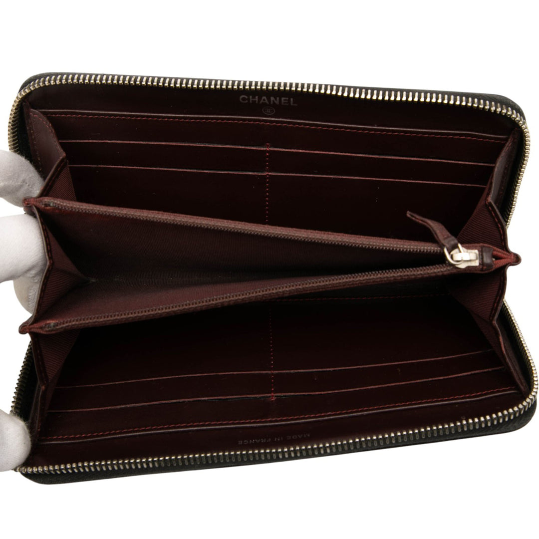 Chanel CC Matelassé Caviar Portefeuille long zippé