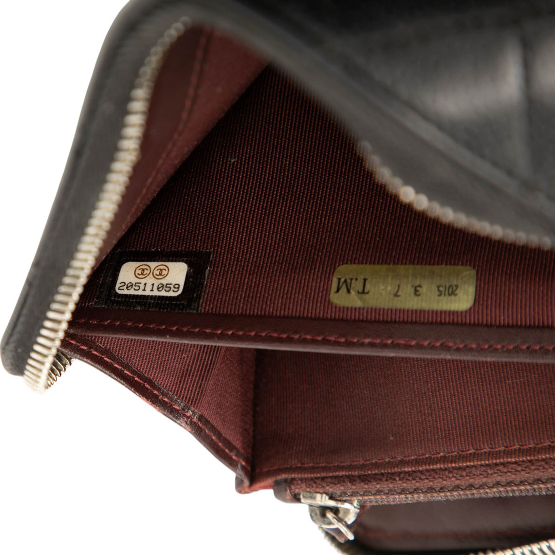 Chanel CC Matelassé Caviar Portefeuille long zippé