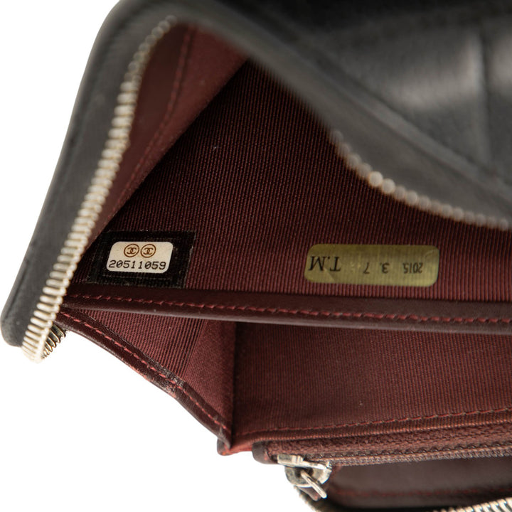 Chanel CC Matelassé Caviar Portefeuille long zippé