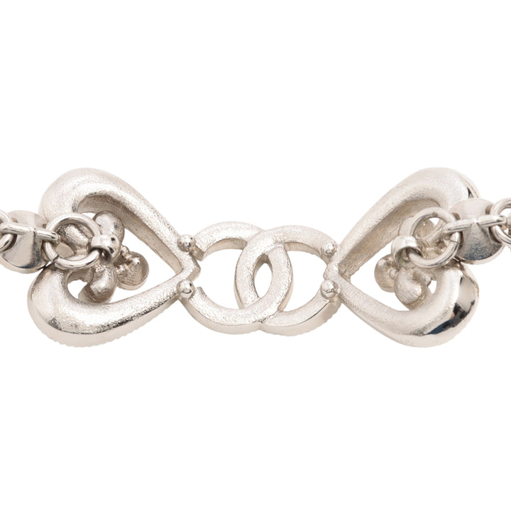 Chanel Doré Plated Crystal Hearts Choker Collier Doré
