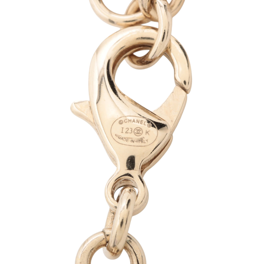 Chanel Doré Plated Crystal Hearts Choker Collier Doré